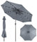 KOMFOTTEU Ombrellone da Giardino 3m, con Luci LED e Manovella, Ombrellone da Balcone Inclinabile Protezione UV, Ombrellone Parasole da Cortile con 8 Osse, per Terrazza, Spiaggia, Piscina (Grigio)