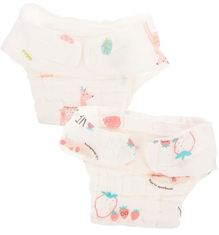 Wiederverwendbare Baumwollwindeln für Neugeborene 0-5kg, 2 Stück-pack | Mull und Baumwolle, S-größe 36-40cm Taillenumfang, für Babybekleidung und Bettwäsche Zufälliger Stil