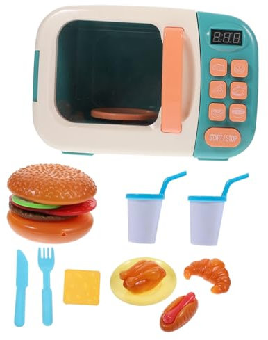 ibasenice 1juego Horno De Microondas Infantil Realista para Cocina De Juguete Electrodoméstico Simulado De Juguete Educativo para Cocinar