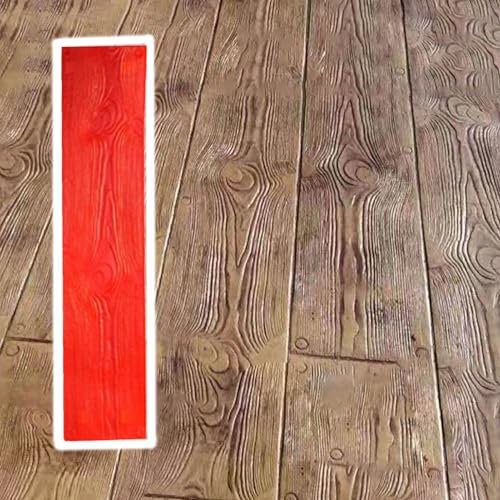 Jievmrs Beton Schablonen Holzbrett-Texturmatte zum Betonstempeln, Betonstempelform mit Holzmaserungsmuster, Realistische Texturabdruckformen für Fußböden