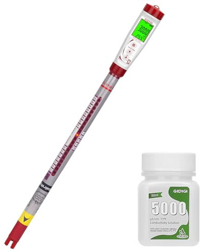 Tester digitale del sale per piscine con sonda lunga, misuratore di salinità per piscine di acqua salata, vasca idromassaggio, spa, acquario d'acqua dolce, laghetto Koi (0-5000 PPM)