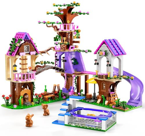 Sitodier Upgraded Tree House Building Blocks Set for Girls - 809PCS Bricks Forest Adventure House Kit Toy, Camp Set with Animals and Pool, Birthday Gifts for Kids Girls Boys Age 8 9 10 11 12+