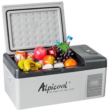 SDKEHUI Tragbare Gefrierbox Minikühlschrank Elektrische Kühlbox, Auto Kühlbox 15 L Kühlbox Elektrisch -20℃ ~10℃ Kompressor Kühlbox, für Auto, LKW, Boot, RV mit USB Anschluss [Energieklasse B]