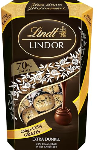 Lindt Schokolade | LINDOR Kugeln 70%, 375g Cornet, Geschenk, Großpackung
