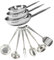 Fackelmann 9439850 Set 3 poêles de 20, 24 et 28 cm inox 18/8 et 6 ustensiles inox, Poêle tous feux, Poêle induction, Poêle sans PFAS, Manche riveté, Inox, 20 24 et 28 cm, Gris 18