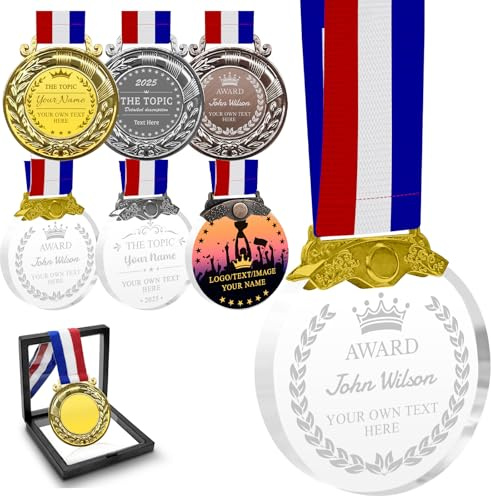 Morlavid Medaille mit Gravur für Auszeichnungen Medaille Personalisiert Logo Text Name Medaillen Selbst Gestalten