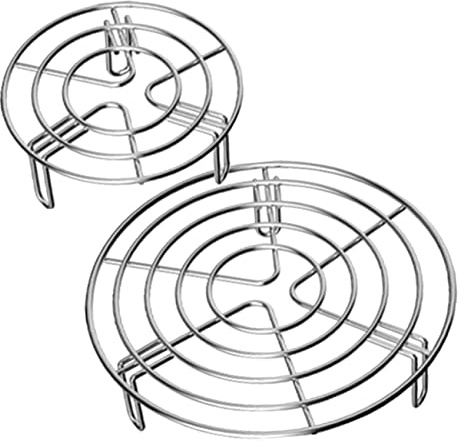 BIUDECO 2 piezas Rejilla de Vapor Inoxidable de Soporte para Cocción al Vapor para Cocinar Huevos y Verduras Accesorio de Cocina Compacto y Práctico