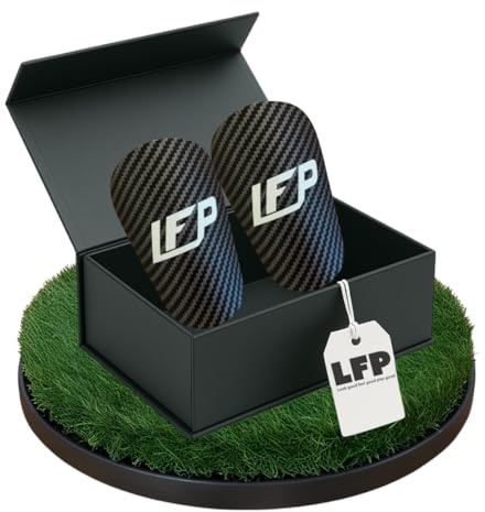 LFP Mini Schienbeinschoner für Fußball, Mini Shinpads 9,5 x 6cm, kleine Schienbeinschoner Fußball Herren, Schoner Kinder,Damen,Herren (Carbon)