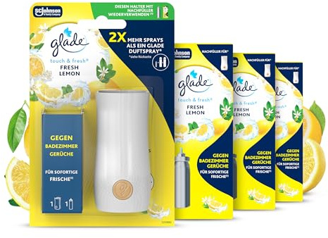 Glade Touch & Fresh (Brise One) Vorteilspack, Halter (inkl. Nachfüller) + (3 stk) Lemon, [Color]