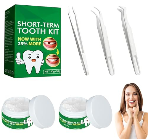 Ciment Dentaire Provisoire 60g Pansement Kit de Réparation Dentaire Temporaire Perles de Réparation de ProthèSes Dentaires pour les Problèmes de Crevasse, de Fracture et de Perte de Dents