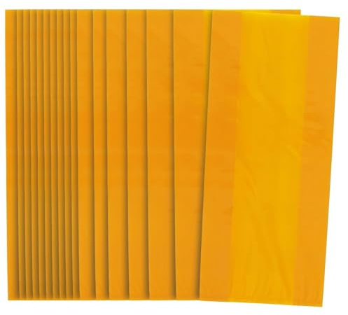Orange Large Cellophane Bags (27cm x 12cm) 30 Count - Vibrant and Durable Packaging for Gifts and Treats