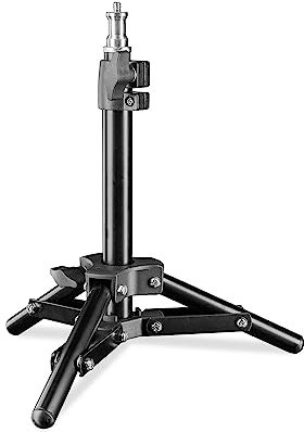 Walimex pro stativo per lampada 40 cm - Mini stativo compatto e leggero, stativo per luce, altezza massima 42 cm, capacità di carico 2,5 kg, alluminio, peso solo 335 g