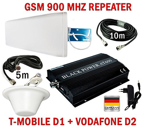 HUKITECH GSM Repeater Booster Verstärker für Handy T-Mobile D1 Vodafone D2 + Außenantenne + Omni Innenantenne + Montagezubehör