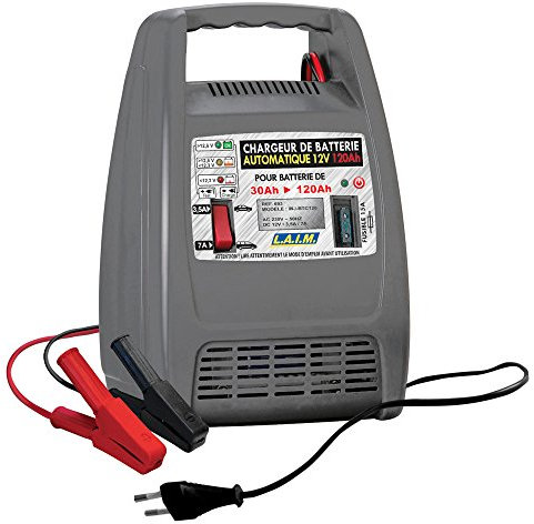 L.A.I.M. 693 Chargeur de Batterie Automatique 12 V 120 AH - 10 Amp, Noir