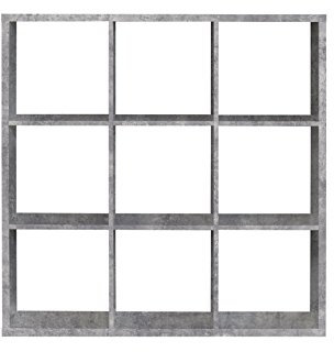 FORTE Mauro Regal 3x3 Fächer, Holzwerkstoff, Betonoptik Lichtgrau, (B*H*T): 107,2 x 107,3 x 32,9 cm