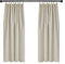 Deconovo Vorhänge Blickdicht Verdunkelungsvorhang Kräuselband Dicke Gardinen Wohnzimmer, 138x117cm(HöhexBreite), Hellbeige, 2er Set