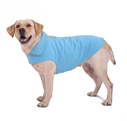 Bonawen Fleece-Hundemantel, reflektierend, kaltes Wetter, für extra große bis kleine Haustiere (blau, 3XL)