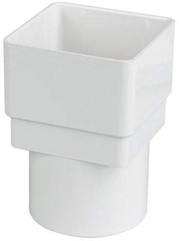 Floplast Fallrohr-Adapter 65 mm quadratisch auf 68 mm rund, weiß, 2 Stück