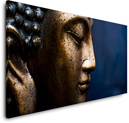 Buddhafigur 120x 60cm Panorama Leinwand Bild XXL Format Wandbilder Wohnzimmer Wohnung Deko Kunstdrucke