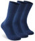 Facool Women's Men's Diabetic Socks, Circulatory Non-Binding Top Casual Dress Crew Mid Calf Merino Wool Diabete Wellness Seamless Toe Padded Socks, 3 Pairs Navy Blue Large