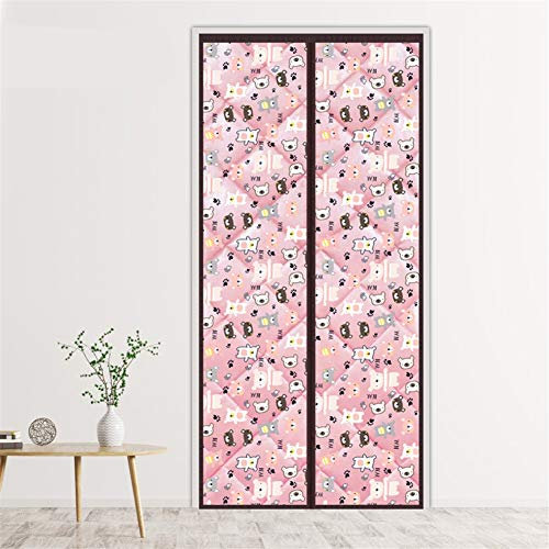 Liveinu Isolamento Termico Tenda Magnetica Per Porte Impermeabile Zanzariera Magnetica Con Thermo Per Camera Climatizzata Isolamento Acustico 85x210cm PU Pelle Rosa 2