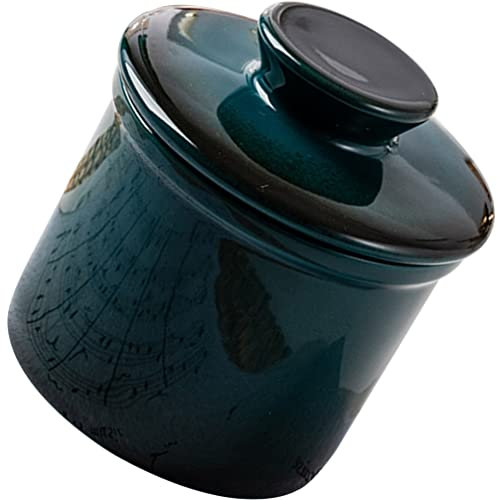 DIXII Tarro de cerámica for Almacenamiento de Alimentos, Recipiente for Mantequilla francés, mantequillera de Porcelana con Tapa, Bandeja, Cuenco for Crema, Pastel, Ensalada, Alimentos Dulces