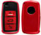 kwmobile Autoschlüssel Hülle kompatibel mit VW Skoda Seat 3-Tasten Autoschlüssel - Schlüsselhülle Silikon Cover - Rot matt Hochglanz Schwarz