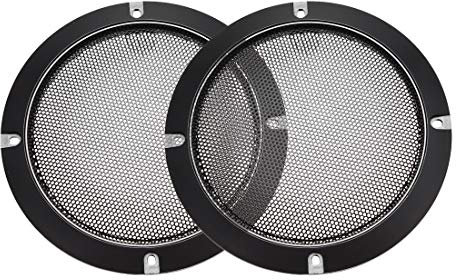 sourcing map Speaker Grill Cover 5 Inch 153mm Mesh Decorative Circle Subwoofer Guard Protector Black 2pcs