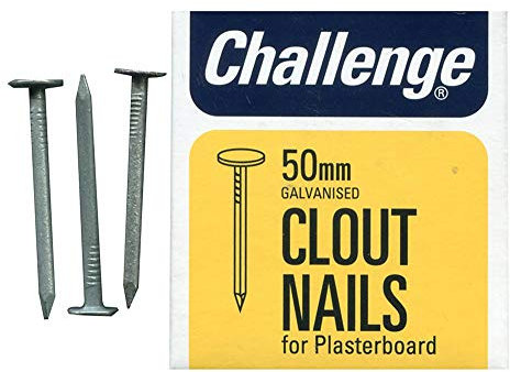 Clout Plasterboard Nails 50mm (225G), External Length 50mm, Nail Material Steel, Nail Type Clout, Product Range Challenge - Clout Nails, Fasteners & Hardware