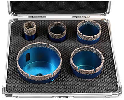 EDW Fliesenbohrkronen Set Winkelschleifer Aufnahme M14 Fliesenbohrer mit 20, 35, 40, 50 und 68mm