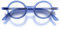 LONDON MOLE Brillen | Moley-Lesebrille | Runde Lesebrille | Coole Leser | Stilvolle Lesebrille | Herren Damen Unisex | Federscharniere | Transparentes Blau | + 2,0 Vergrößerung