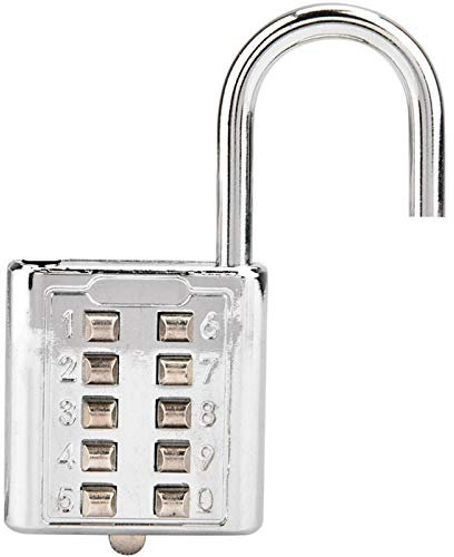 Socobeta Lucchetto Digitale a 10 cifre con codice Combinato con Pulsante dedicato per Non vedenti