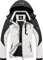 GEMYSE Damen Wasserdichte Berg-Skijacke Winddichte Skijacke Fleece Outdoor-Winterjacke mit Kapuze (Weiß Dunkelgrau,L)