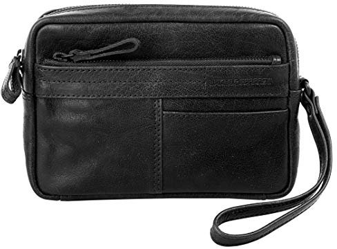 Spikes & Sparrow Sac-pochette Sacoche Pochette De Poignet Homme cuir véritable