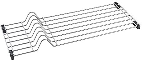 Metaltex Sink Drainer, Plasticized Iron Wire, Metallized Grey, 20x54x4