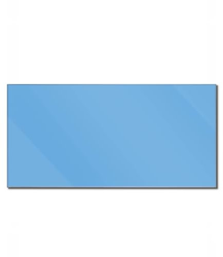 Banjado Glas Magnettafel 120x60cm - Magnetwand, Memoboard, Pinnwand für Küche, Büro, Kinderzimmer - Inkl. 4 Magnete & Montageset - Pastellblau
