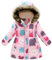 amropi Cappotto Bambini Ragazze Floreale Giacca con Cappuccio Inverno Giacche Cappotti Rosa Cartone, 8-9 Anni