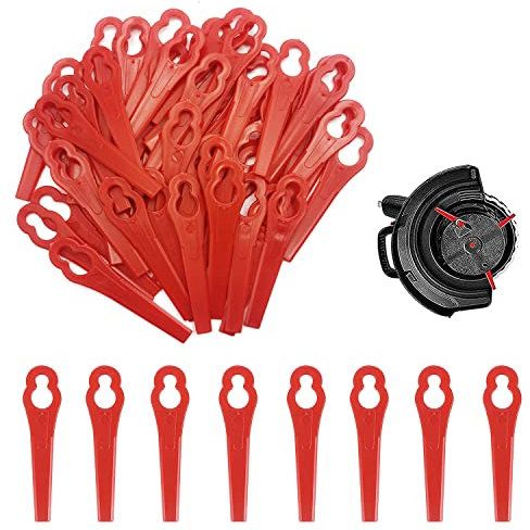 50 Pièces Lames en Plastique de Rechange pour Coupe-Bordures, Lames en Plastique, Lames de Grass Trimmer Brush Cutter, Tondeuse à Gazon en Plastique Lames, Coupe Bordure en Plastique Rouge