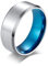 BCughia Promise Ring, Ring Schmuck Egirl Blau Rostfreier Stahl Matt Gebürstetes Design Jubiläum Ringe Herren Größe 62(19.7)