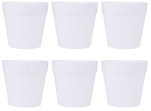 6 Stück weiße Töpfe zum Basteln Blumentopf Blumentopf für Pflanzen (weiß)