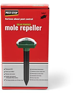 Pest-Stop Solar Powered Mole Repeller – Ultrasonic Sonic Pest Deterrent for Garden – Waterproof Stakes for Moles, Voles, Gophers and Rodents – Solar Powered Outdoor Use – Covers 650m²