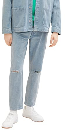 TOM TAILOR Denim Herren Loose Fit Jeans 10121 - Destroyed Bleached Blue Denim 36W / 32L