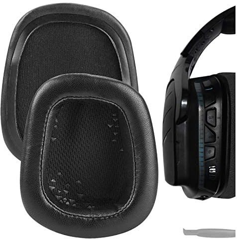 GEEKRIA Elite Ersatz-Ohrpolster aus Schaffell für Logitech G 533/633/635/933/935/930/933S/633S/635/430/431/432/433/332/230/231/233/35 Kopfhörer, Schwarz