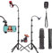 Treppiede alto per telefono cellulare, treppiede video da pavimento per telefono, treppiede regolabile per telefono a collo d'oca con borsa, telecomando per telefono, testa girevole a 360 per iPhone