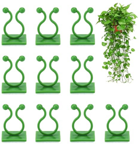 KINGLAKE 100 Stück pflanzenclips pflanzenklammern Wand selbstklebend Pflanzen Clips Wand Plant Climbing Clips Wall befestigungs für kletterpflanzen Befestigung Clips Wand (Grün)