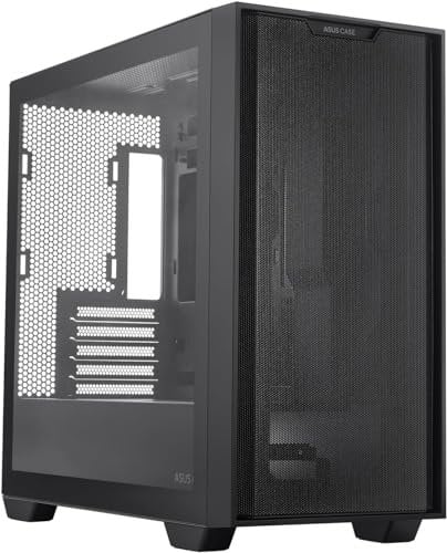 ASUS A21 micro-ATX case - Supports 165 mm CPU Cooler, 360mm radiators, 380mm Graphics Card and ATX PSU, with 33 mm cable management space and 40% porosity to maximize airflow | Black