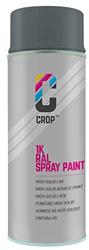 CROP Bombe de peinture RAL 7011 Gris Fer - Mate - 400ml - Bombe aérosol Gris - 100% inaltérable - Séchage rapide - Intérieur & Extérieur - RAL7011