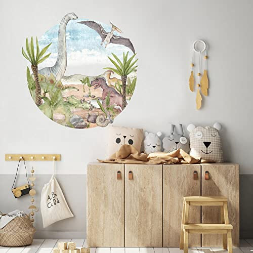 INSPIO Wandsticker - Prähistorische Welt der Dinosaurier, Wandtattoo für Kinderzimmer
