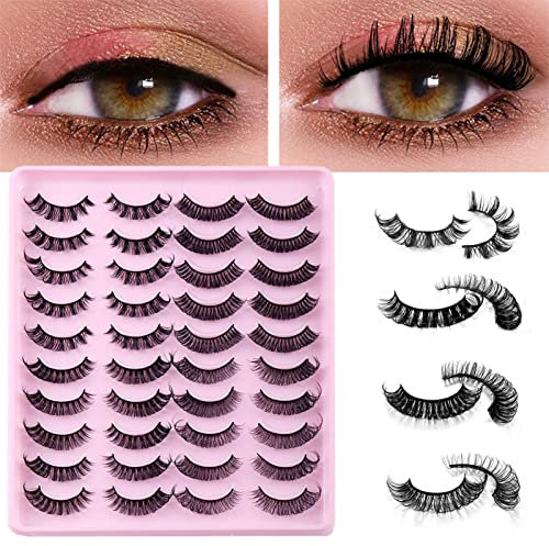 Faux Cils | Lashes Wispy Faux Cils | 20 paires faux cils dramatiques longs et épais Kirdume