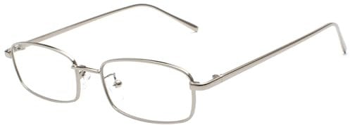 Ggpyyon Rechteckige Brillen Blaulichtfilter Brille für Herren Damen Blaufilter Brille Ohne Stärke Retro Metallgestell Brillenfassung Brille